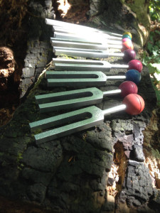 using the healing forks on Nature Nurture Day Retreats in Suffolk