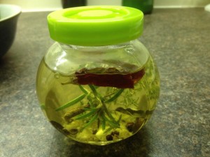Sound infused herbal oil     